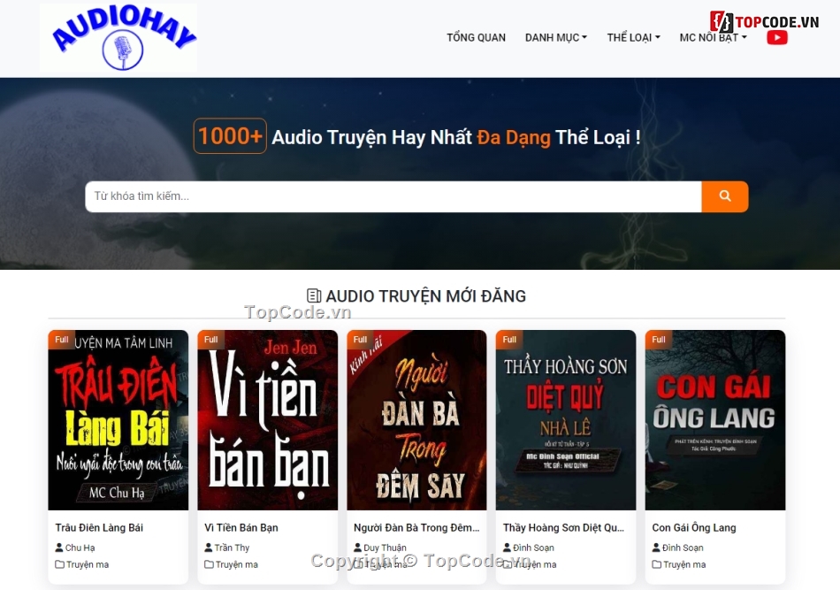 source audio,code audio,theme audio,code Trà Đá Truyện Ma